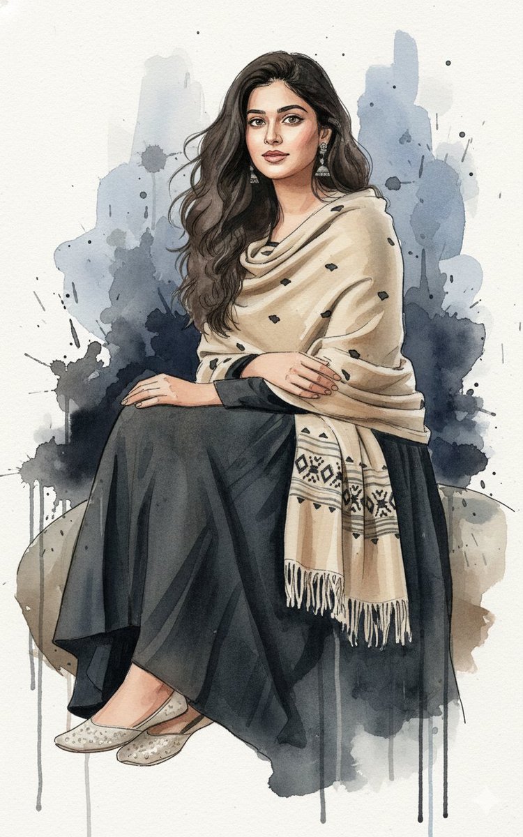 AI Prompt for Fine-Art Watercolor Portraits with Ink Linework
