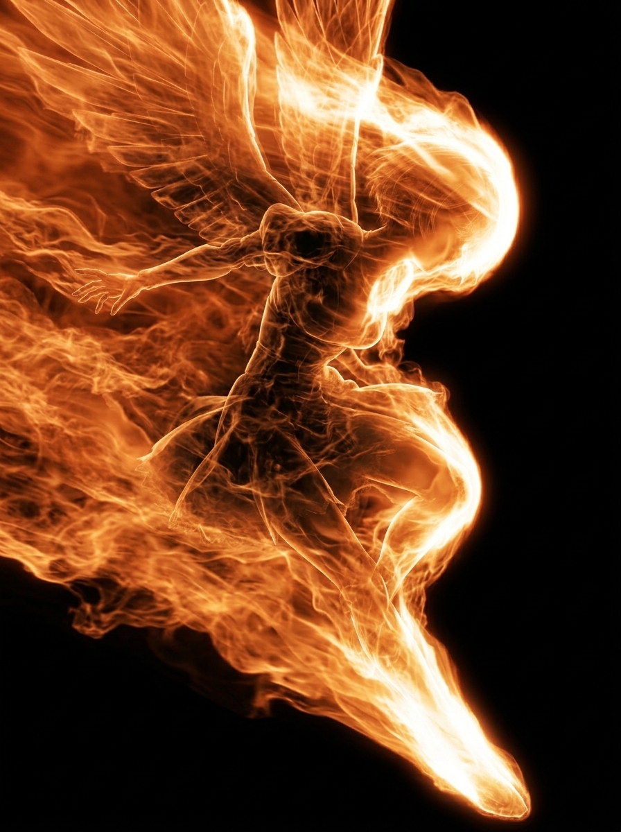 AI Prompt for Flaming Angel Character Concept Art