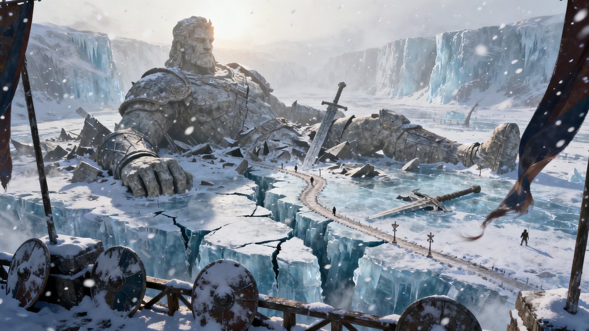 AI Prompt for Frozen Landscape Concept Art - AAA Game Environment