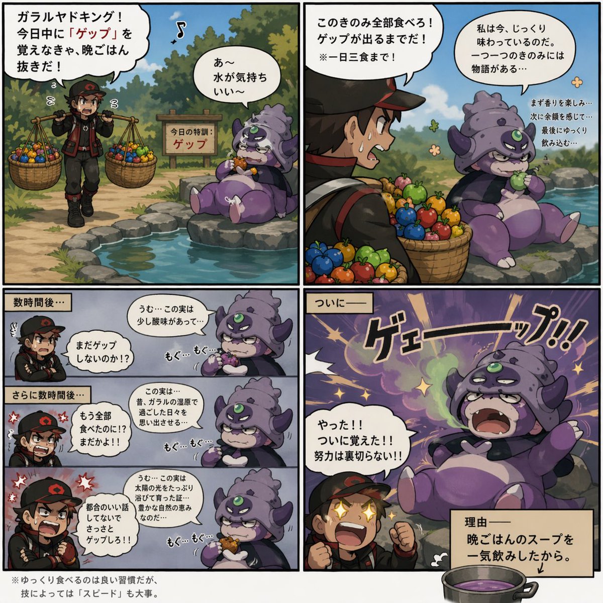 AI Prompt for Galarian Slowking Learning to Belch Comic Art