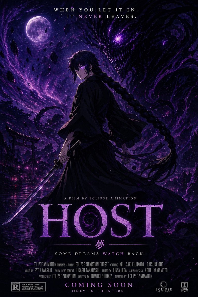 AI Prompt for Generating a Cinematic Horror Anime Movie Poster with Clarion Text