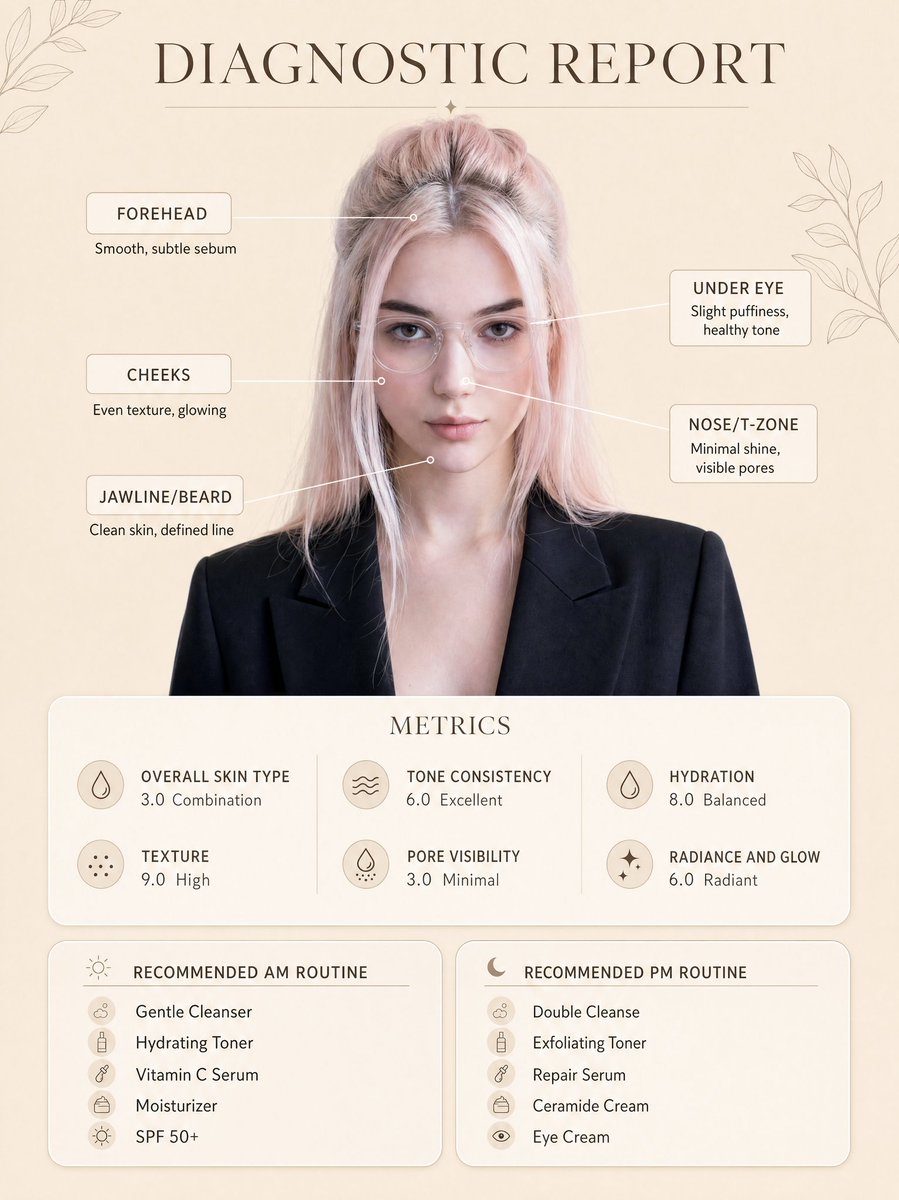 AI Prompt for Generating Advanced Skincare Diagnostic Infographics