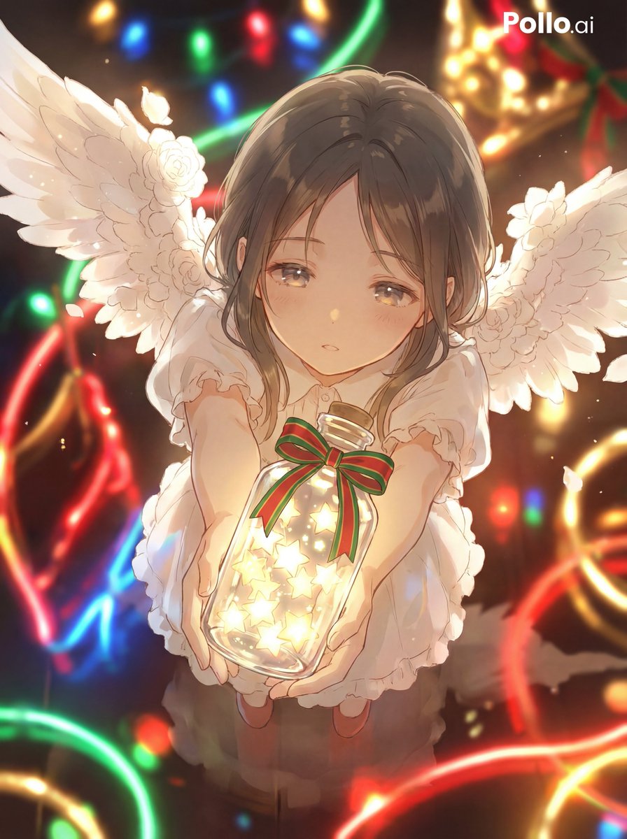 AI Prompt for Generating Angel Girl Present Illustrations with Stars