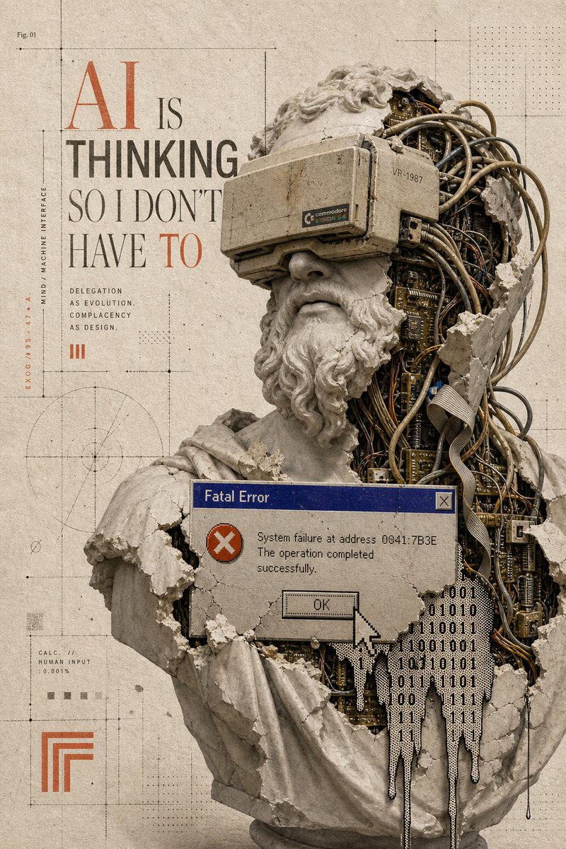 AI Prompt for Generating Distressed Retro-Futurist Posters with Cybernetic Busts