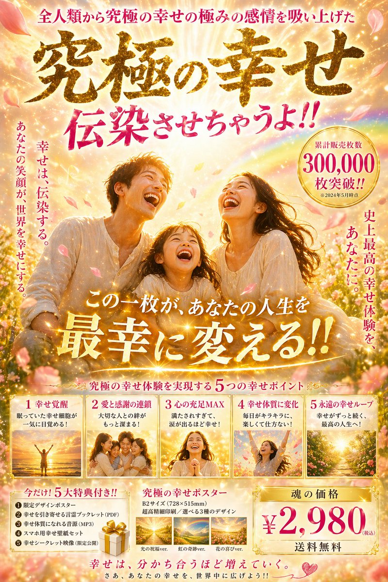 AI Prompt for Gold-Themed Japanese Family Poster