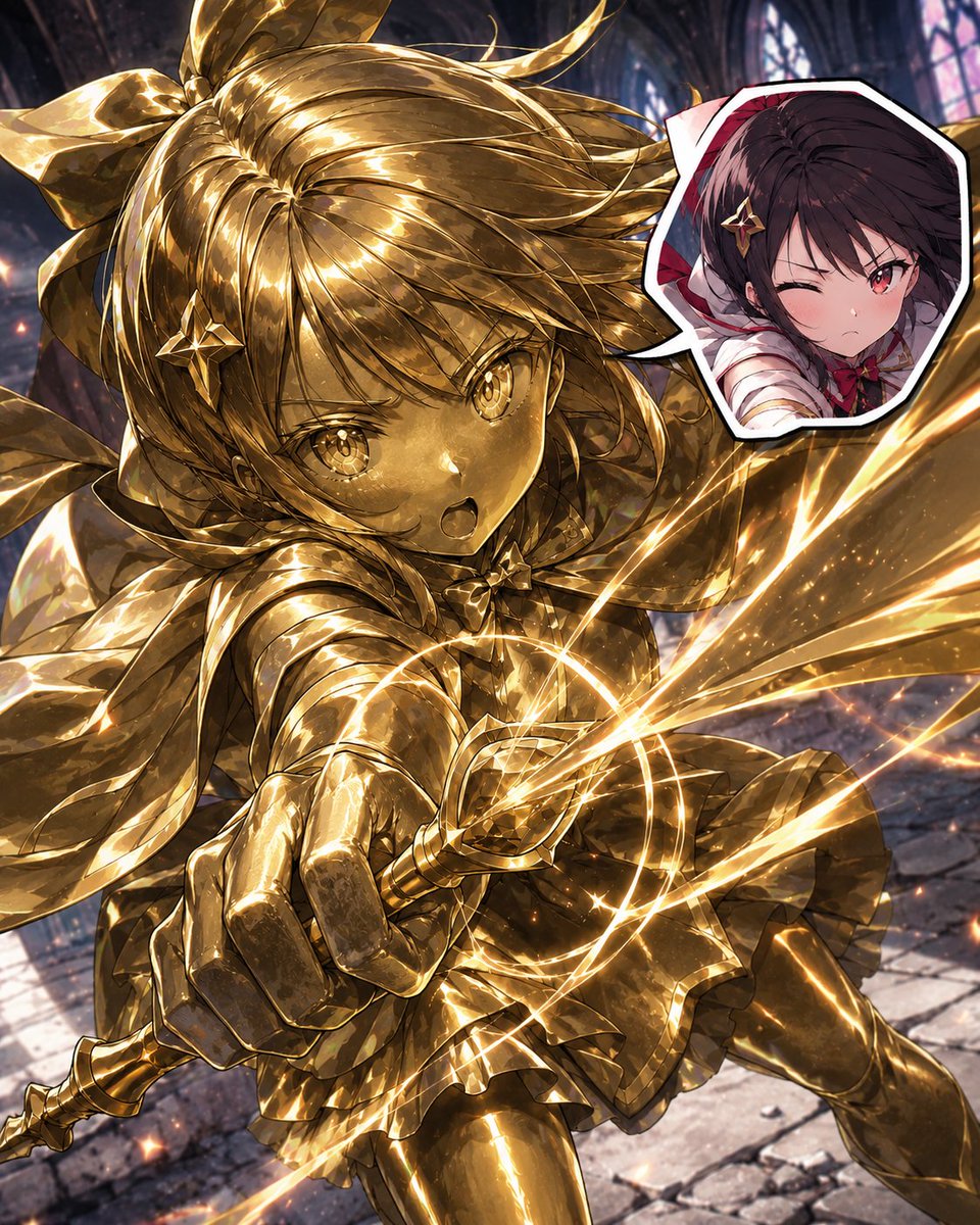 AI Prompt for Golden Magical Girl Anime Key Visual Concept Art