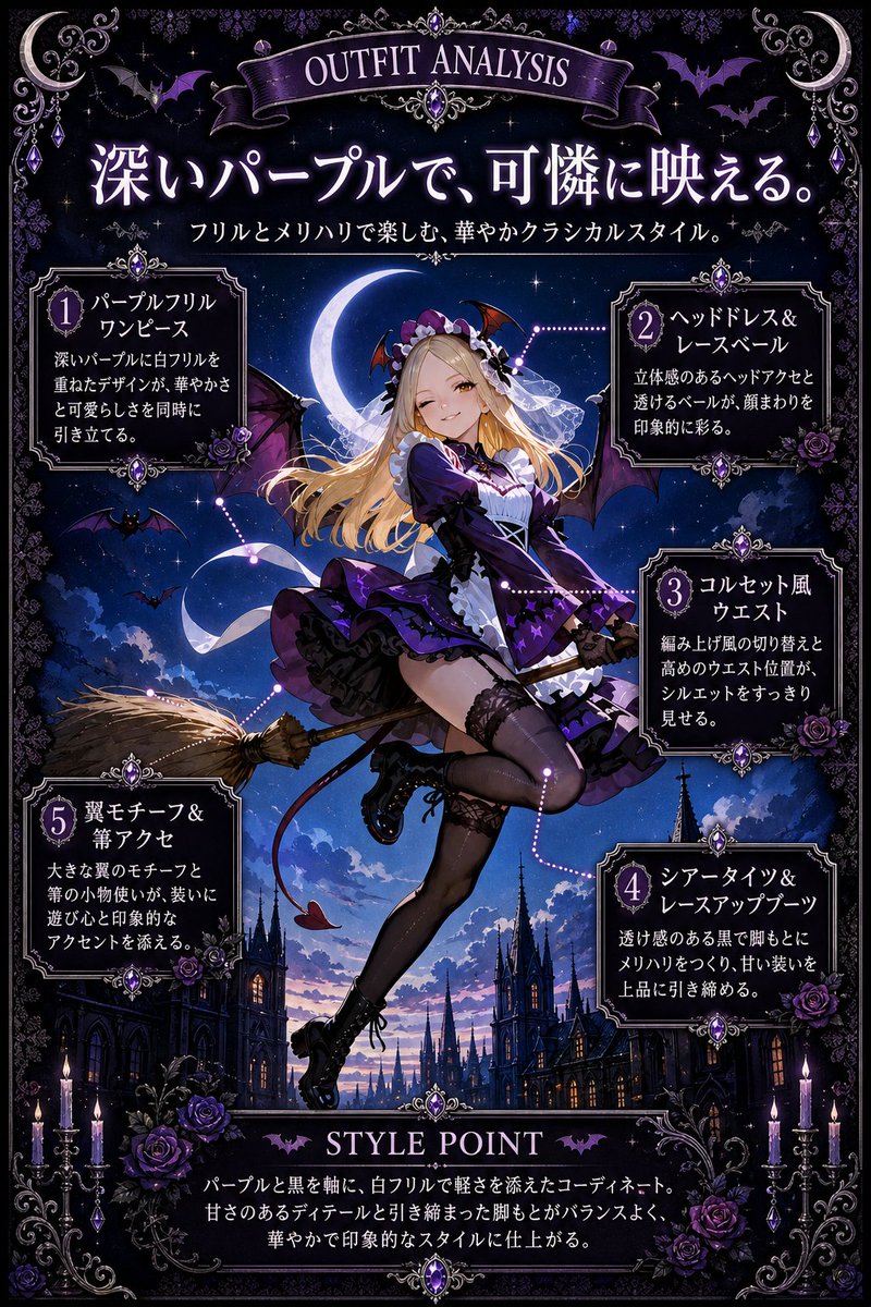 AI Prompt for Gothic Anime Inspired Infographic Costume Posters