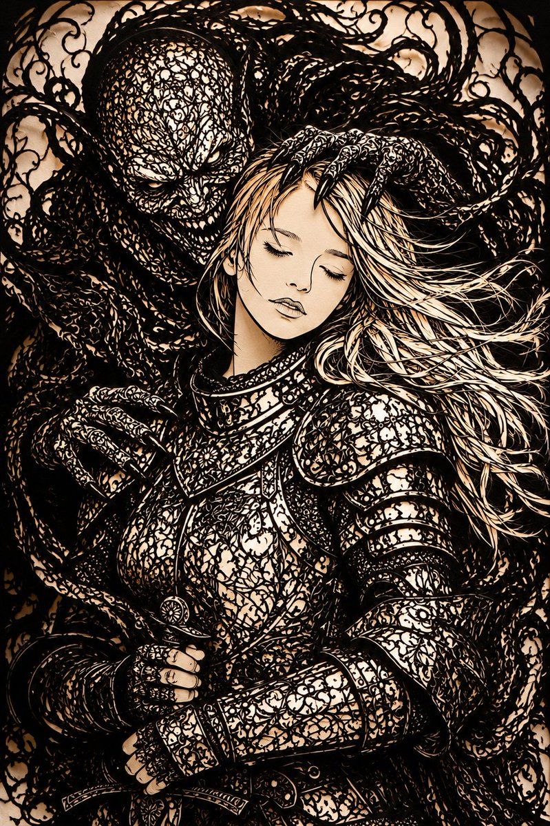 AI Prompt for Gothic Fantasy Knight and Demon Art