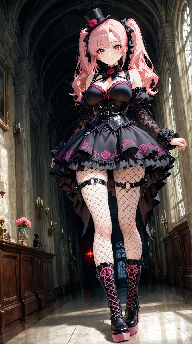 AI Prompt for Gothic Lolita Cathedral Fashion Illustrations