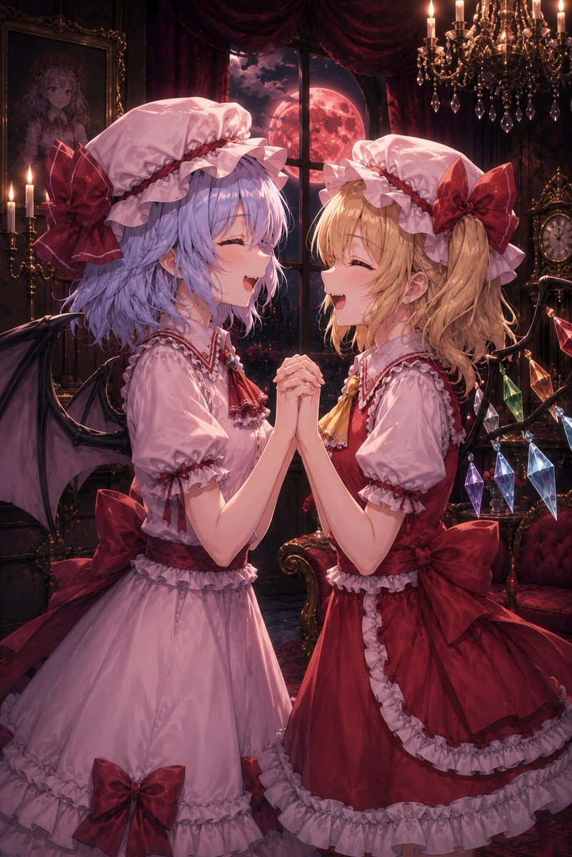 AI Prompt for Gothic Victorian Vampire Anime Scene with Dual Sisters