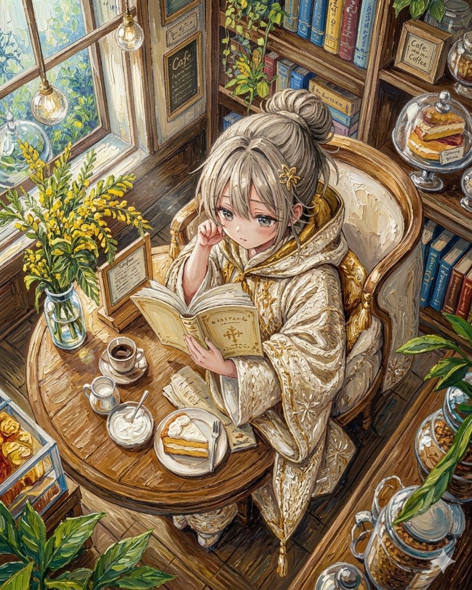 AI Prompt for Hand-Drawn Anime Café Watercolor Illustration
