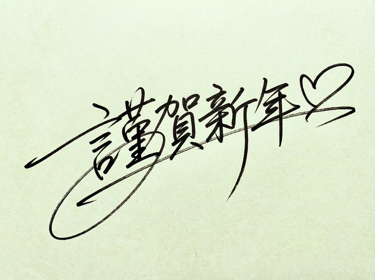 AI Prompt for Handwritten New Year's Greeting Art
