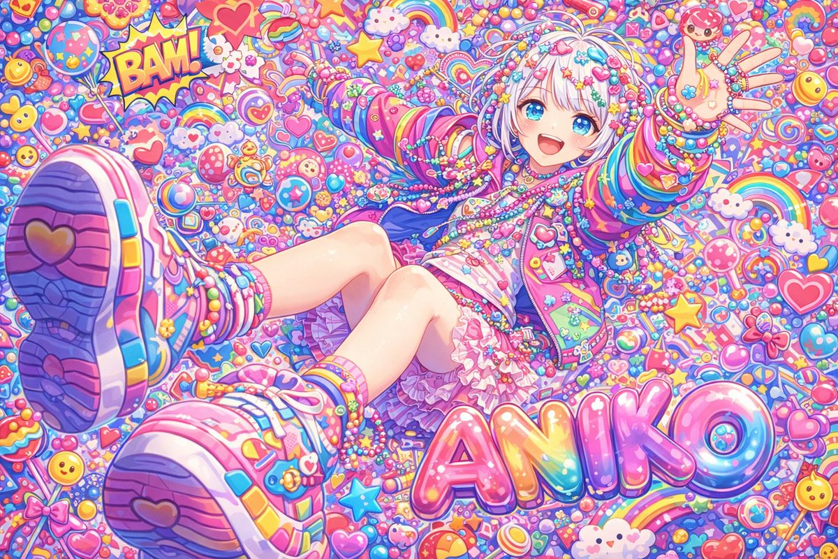 AI Prompt for Harajuku Decora Pop Art Character Poster