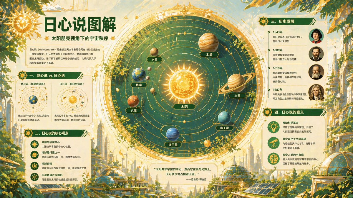 AI Prompt for Heliocentric Theory Infographic Poster