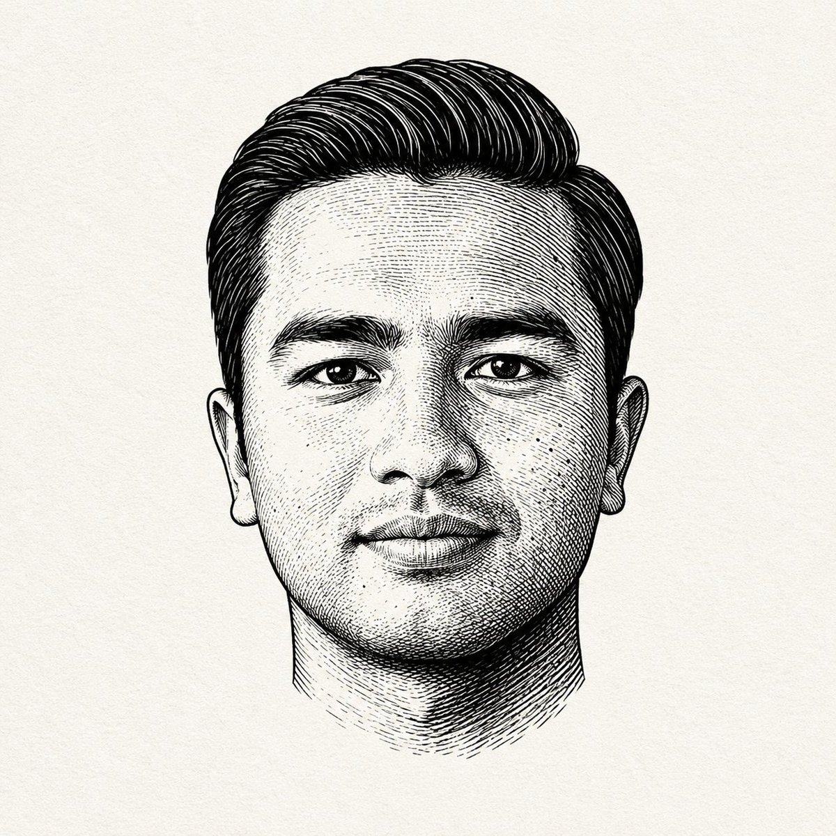 AI Prompt for High Contrast Portrait Sketch in Vintage Woodcut Style