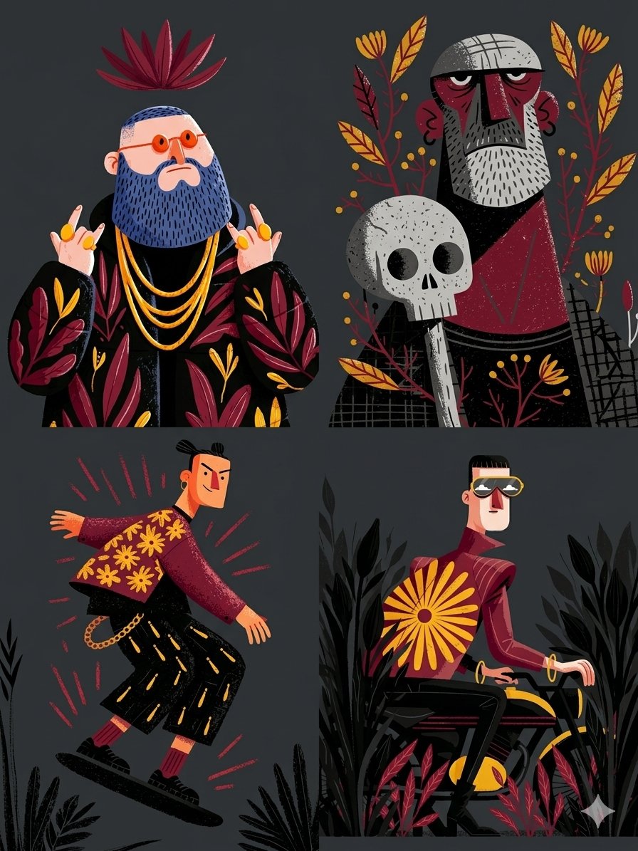 AI Prompt for High-Contrast Risograph Print Illustration
