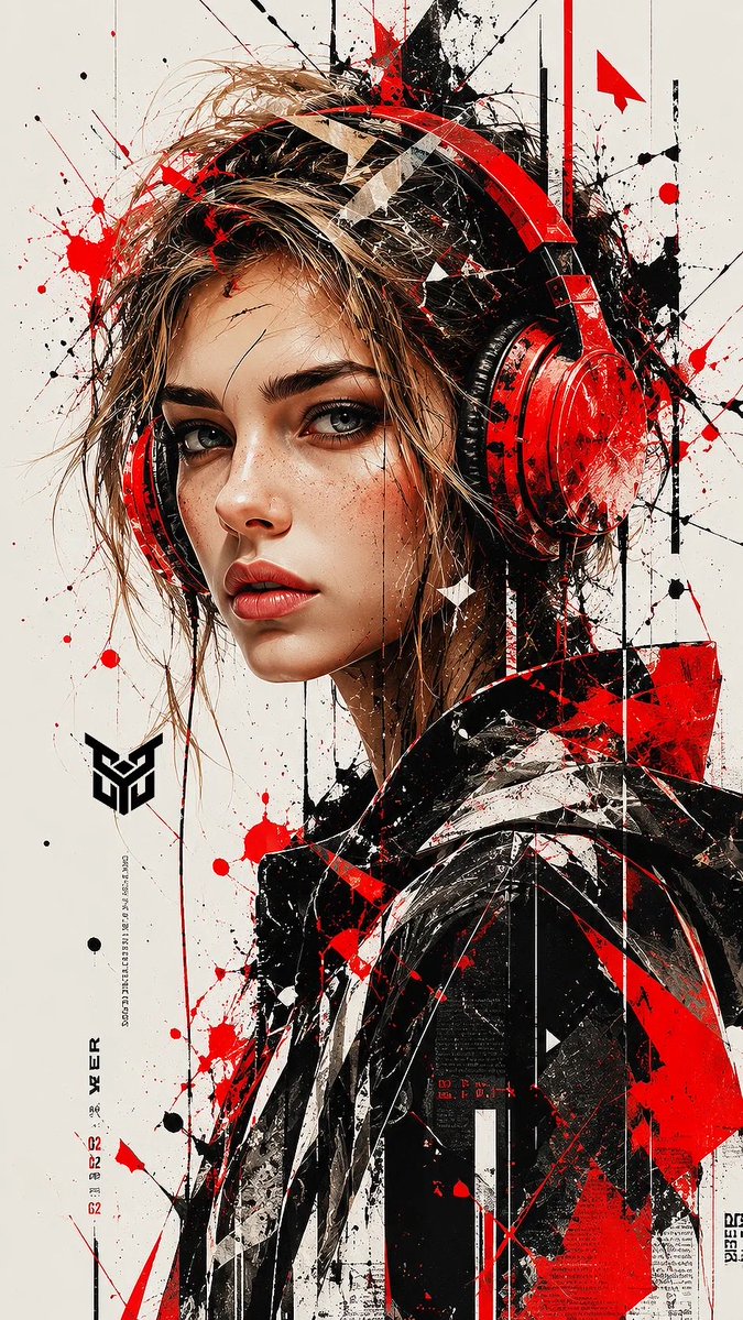 AI Prompt for High-Contrast Urban Digital Art with Ink Splatters