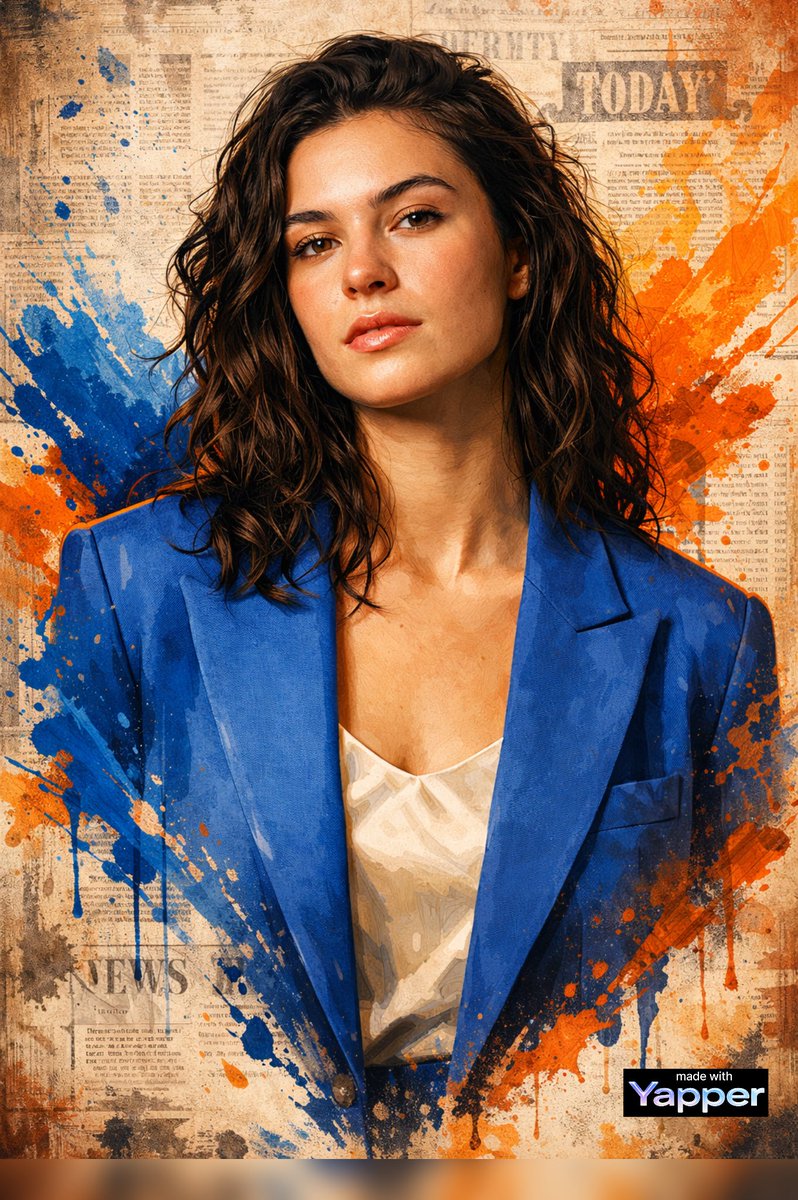 AI Prompt for High-End Digital Portrait Art with Vintage Newspaper Background