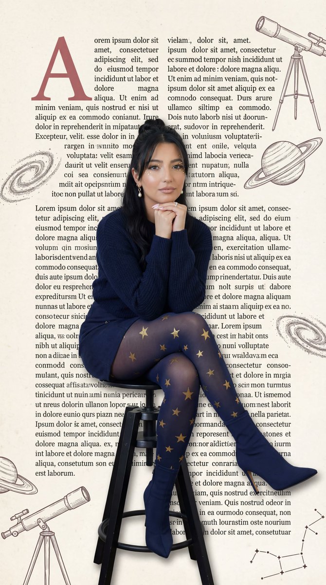AI Prompt for High-End Editorial Magazine Cutout with Cosmos Theme