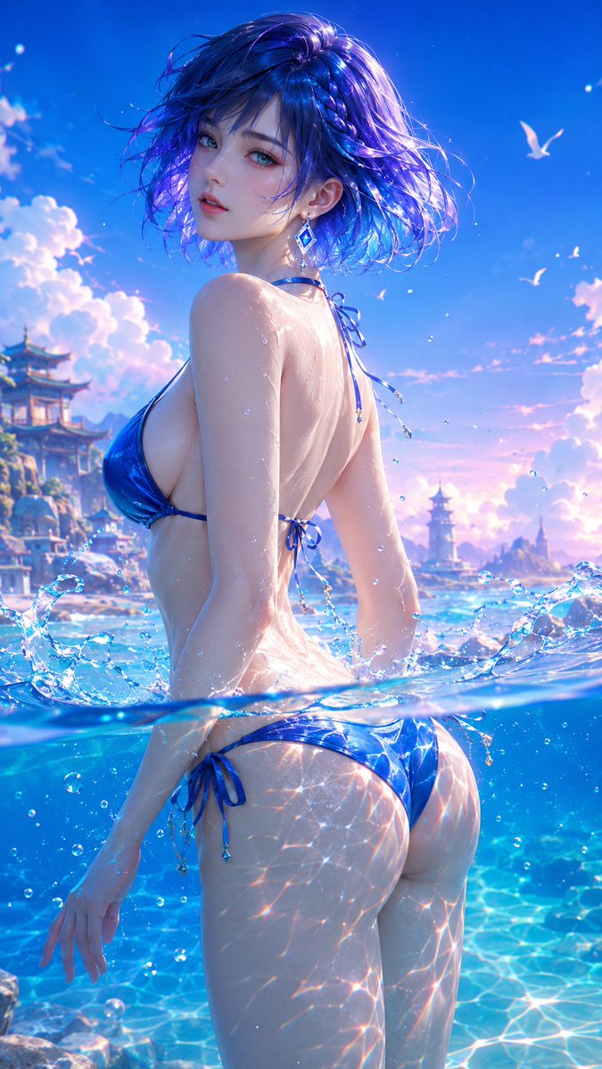 AI Prompt for High-Precision 3D Anime Fantasy Summer Illustration