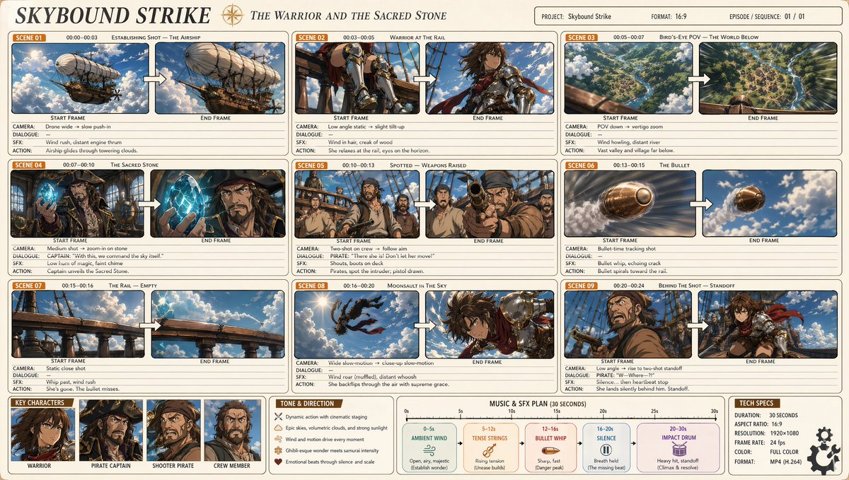 AI Prompt for High-Quality Anime Cinematic Storyboard