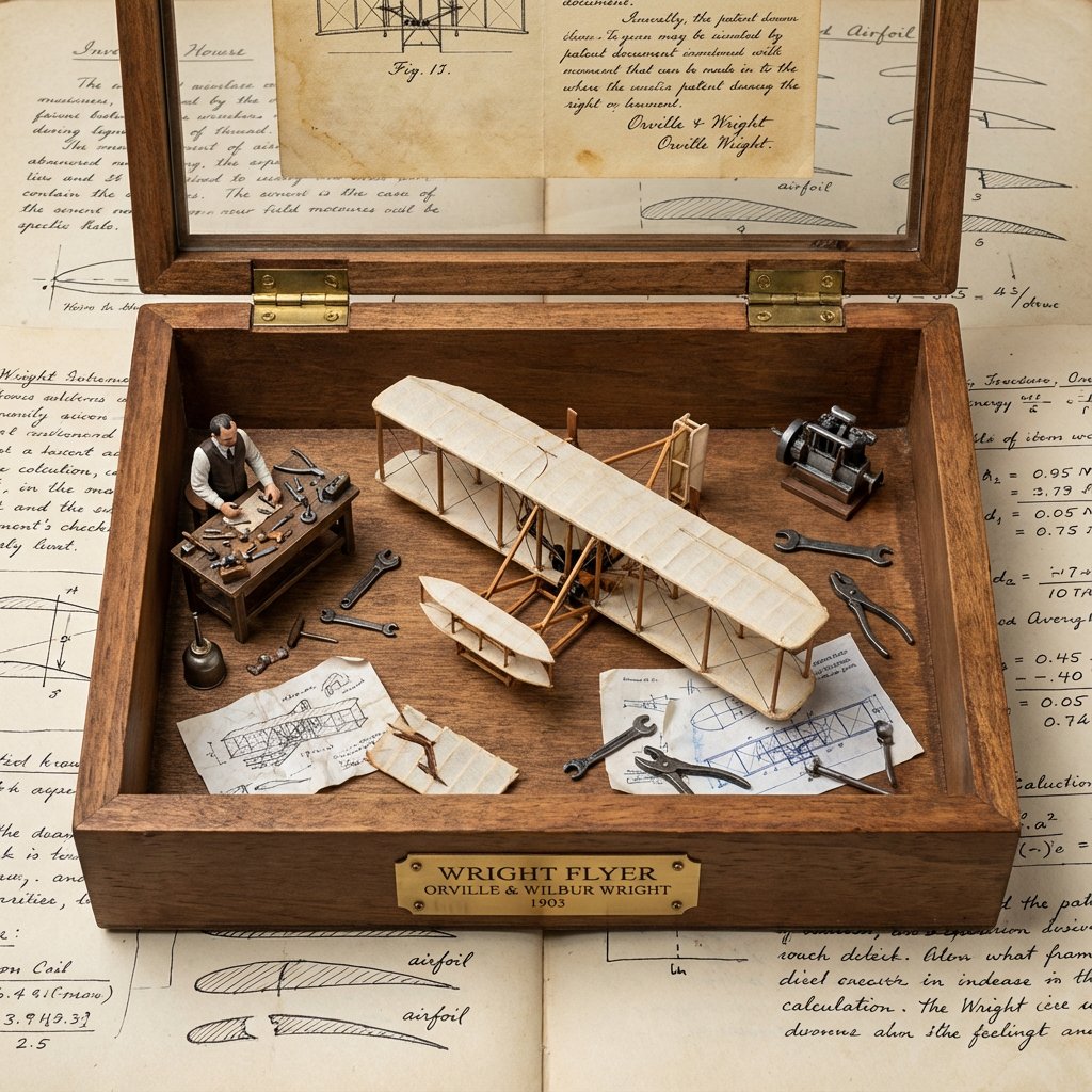AI Prompt for Historical Invention Display Box - Steampunk Museum Style