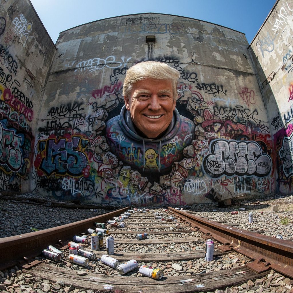AI Prompt for Hyper-Realistic Breaking Effect with Graffiti Portrait