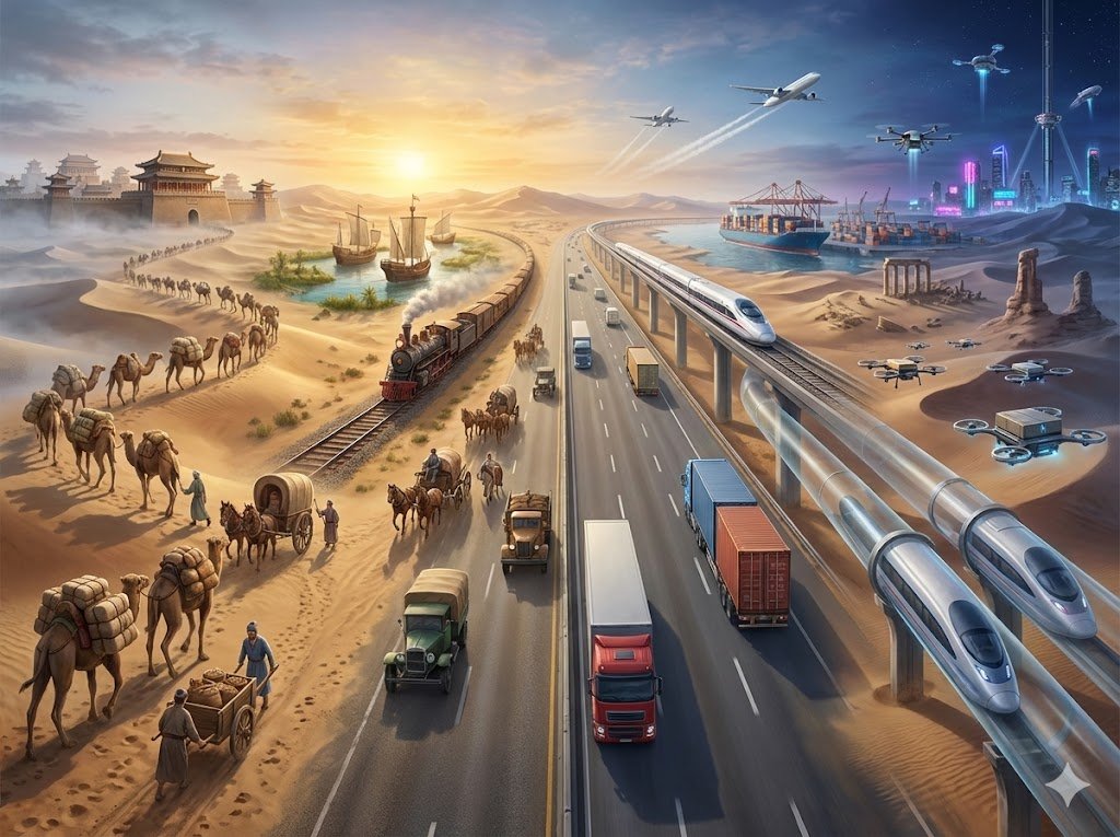 AI Prompt for Hyper-Realistic Panoramic Transportation Evolution