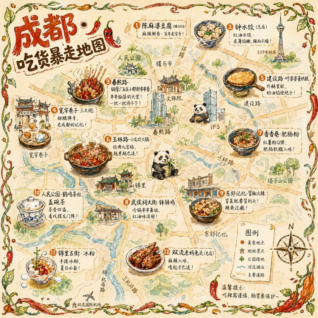 AI Prompt for Illustrated Watercolor City Food Maps