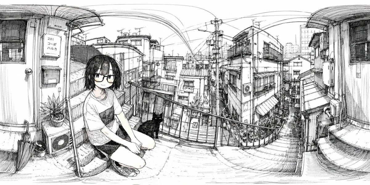 AI Prompt for Immersive Tokyo Street Scene Art with Cat and Human Figure
