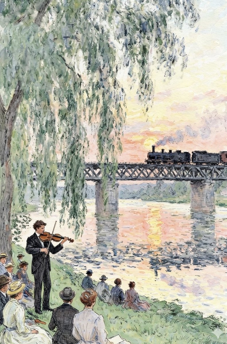 AI Prompt for Impressionistic Watercolor Landscape with Music and Nature