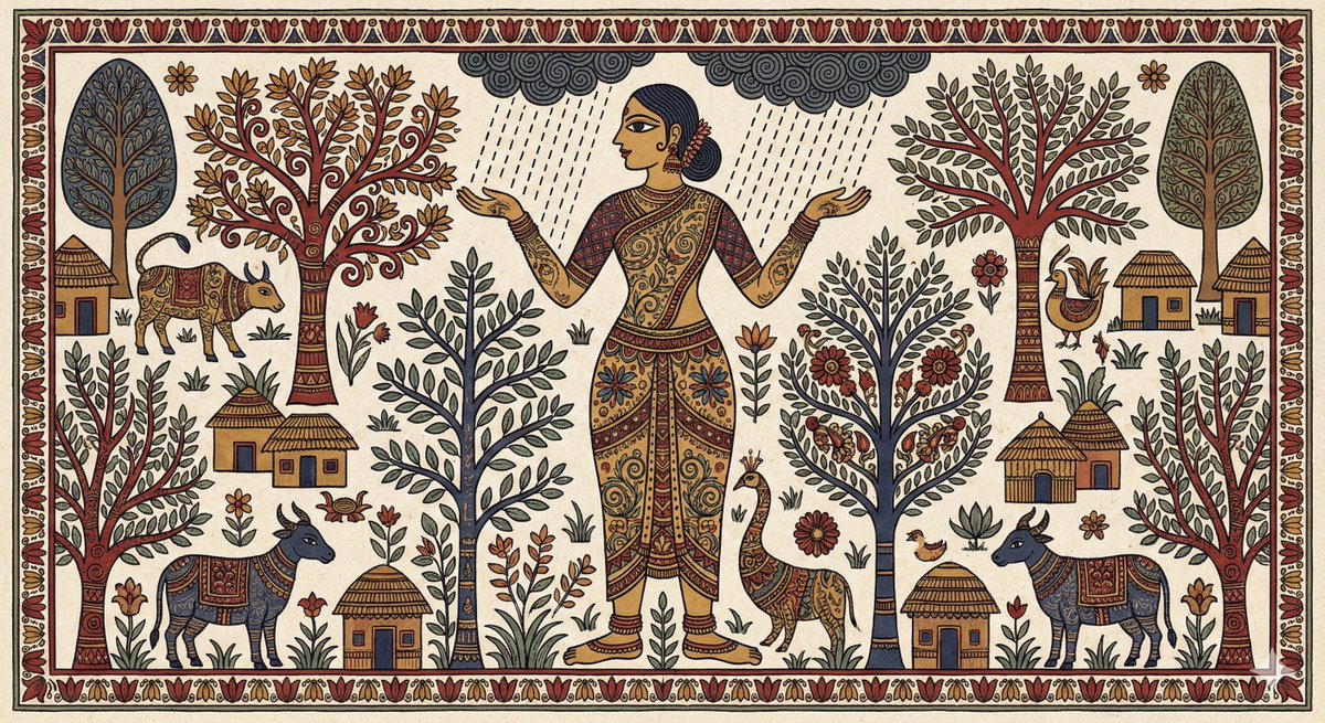AI Prompt for Indian Folk Art Illustration Style