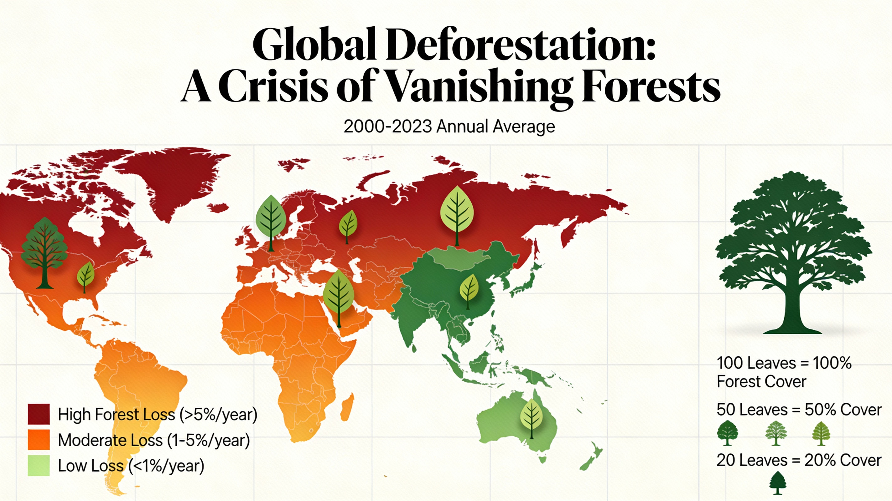 AI Prompt for Infographic Illustrations: Global Deforestation Data Visuals