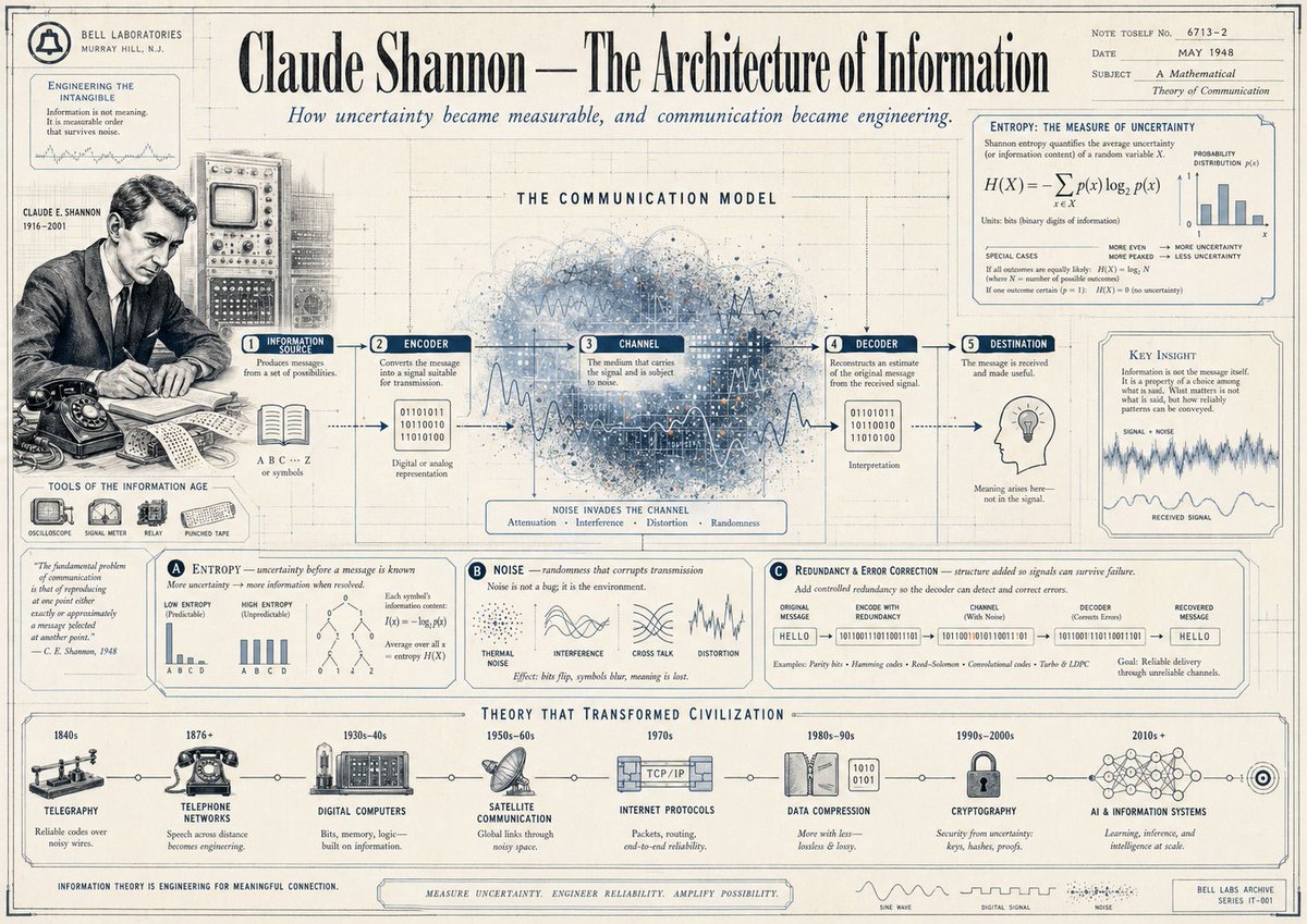 AI Prompt for Information Theory Infographic Poster