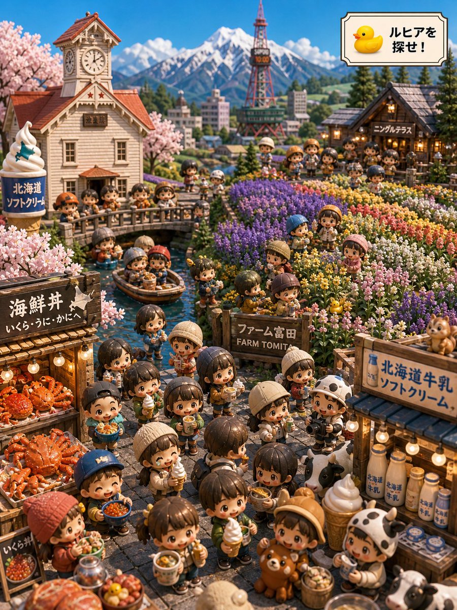 AI Prompt for Isometric Hokkaido Landscape with Chibi Characters