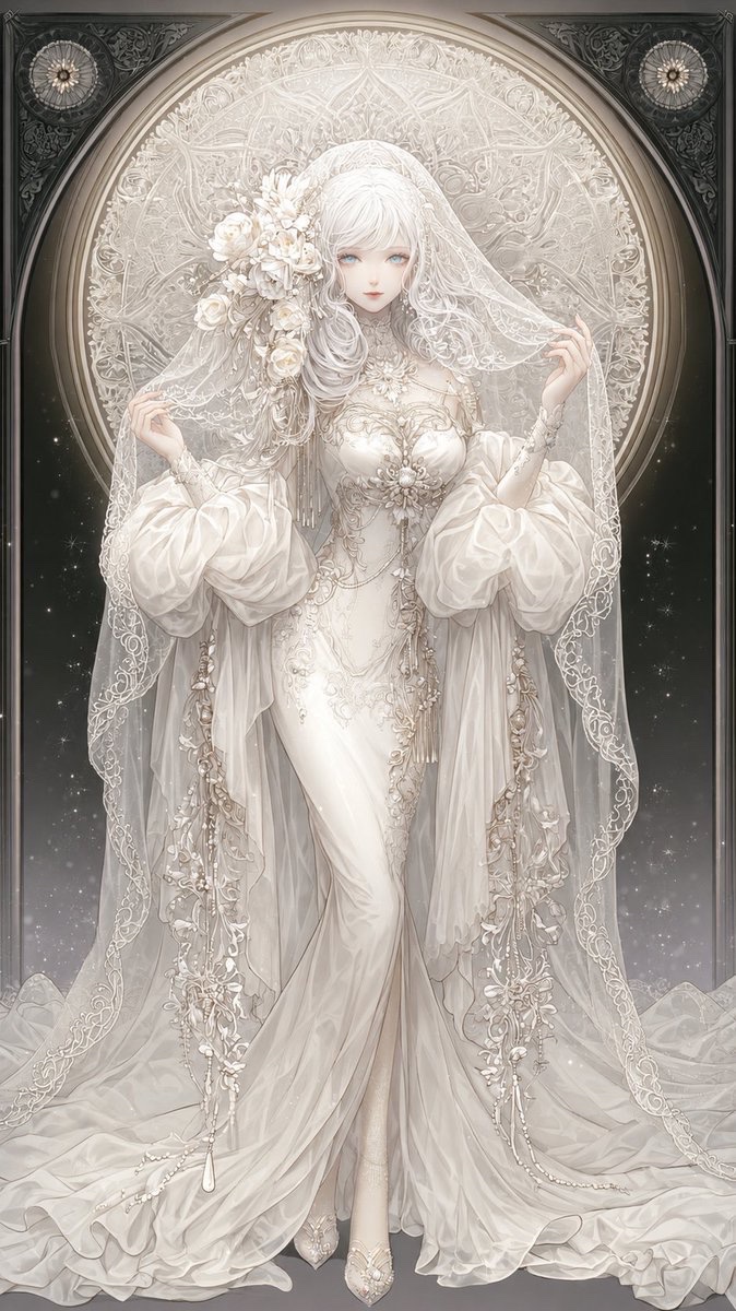 AI Prompt for Ivory Goddess Character Illustration: Elegant Fantasy Bridal Design