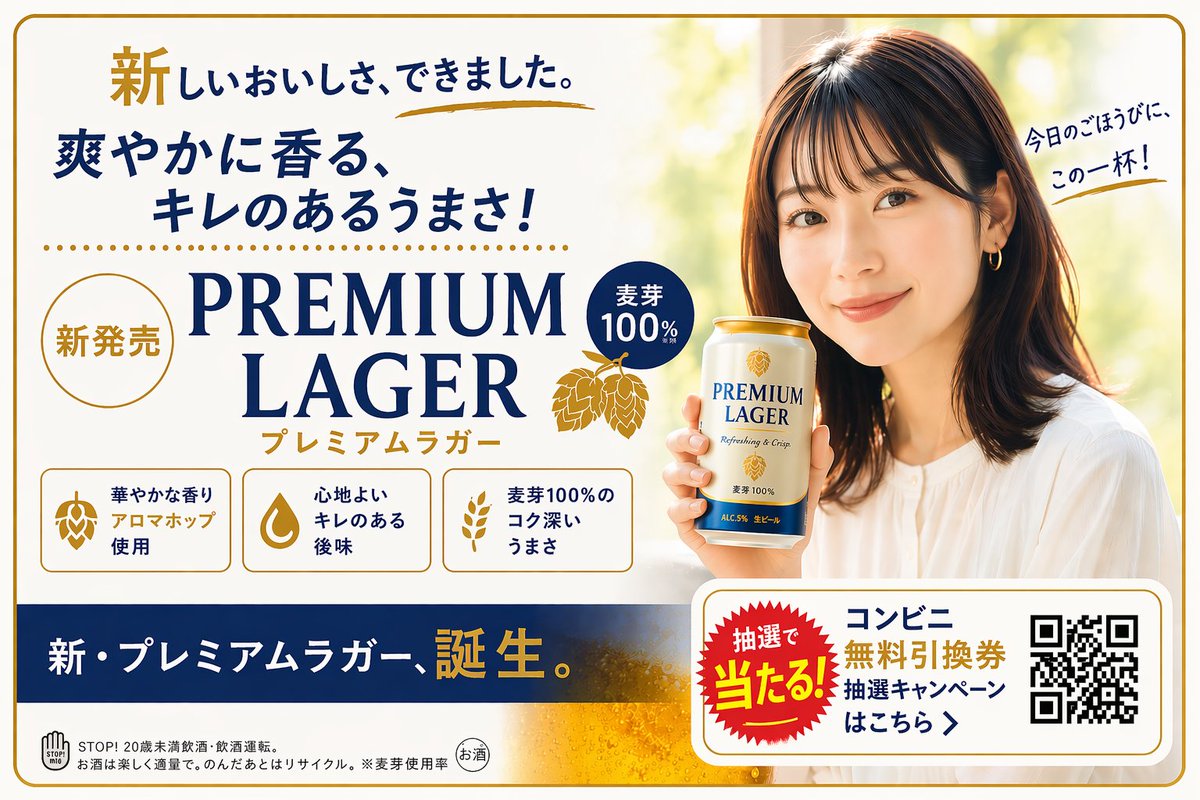 AI Prompt for Japanese Beer Advertisement Poster Design