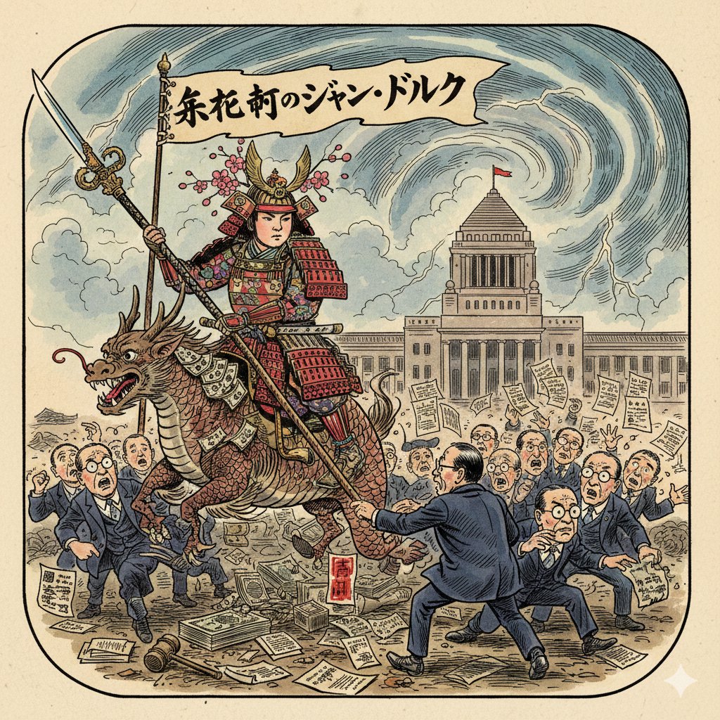 AI Prompt for Japanese Caricature of Joan of Arc in Nagatacho on Nano Banana Pro