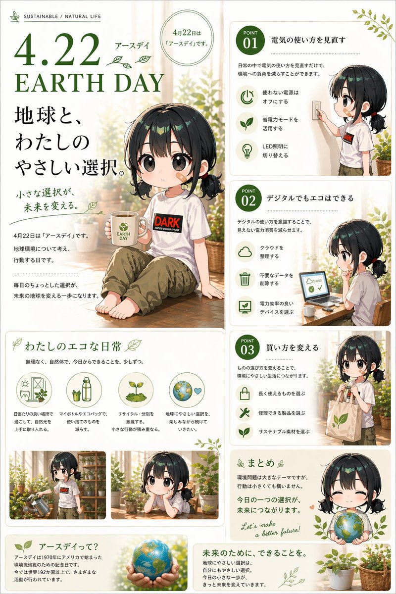 AI Prompt for Japanese Earth Day Chibi Anime Poster