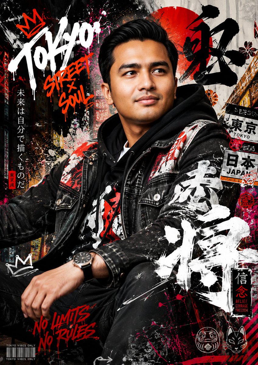 AI Prompt for Japanese Graffiti Street Fashion Poster Art