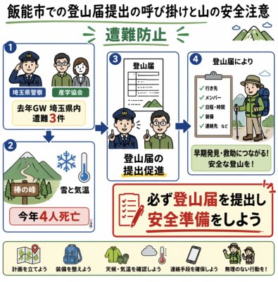 AI Prompt for Japanese Infographic Poster Design - Mountain Safety Public Awareness