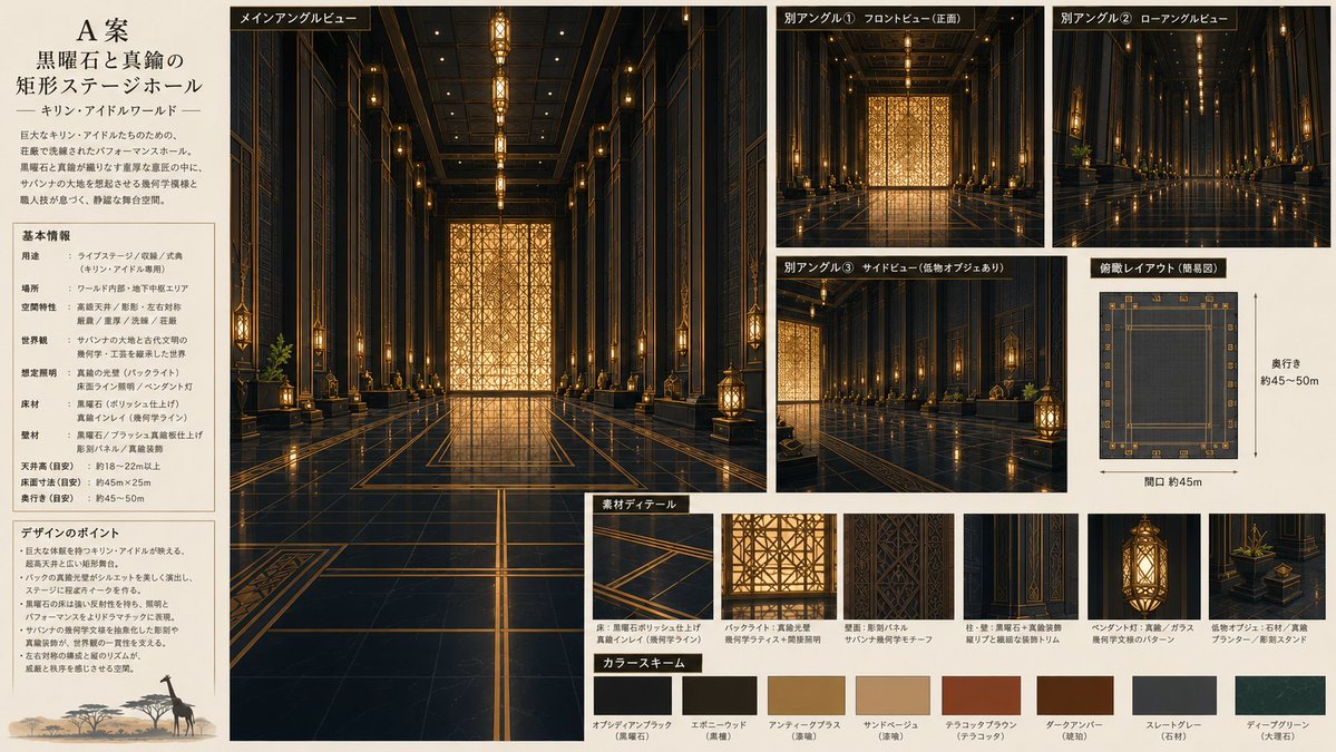 AI Prompt for Japanese-Inspired Luxury Stage Hall Environment Concept Art