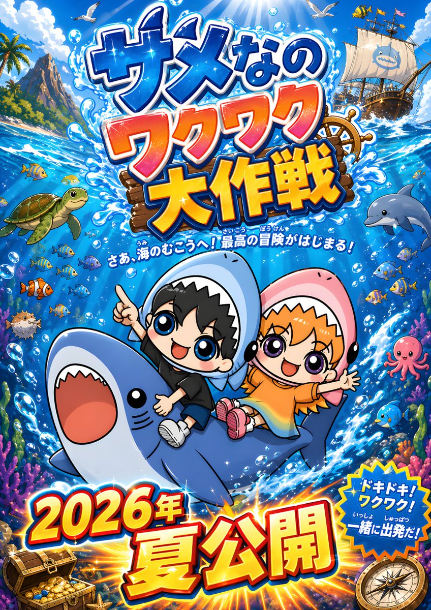 AI Prompt for Japanese-Style Anime Ocean Adventure Poster