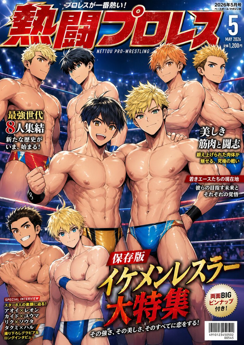 AI Prompt for Japanese Wrestling Magazine Cover Art