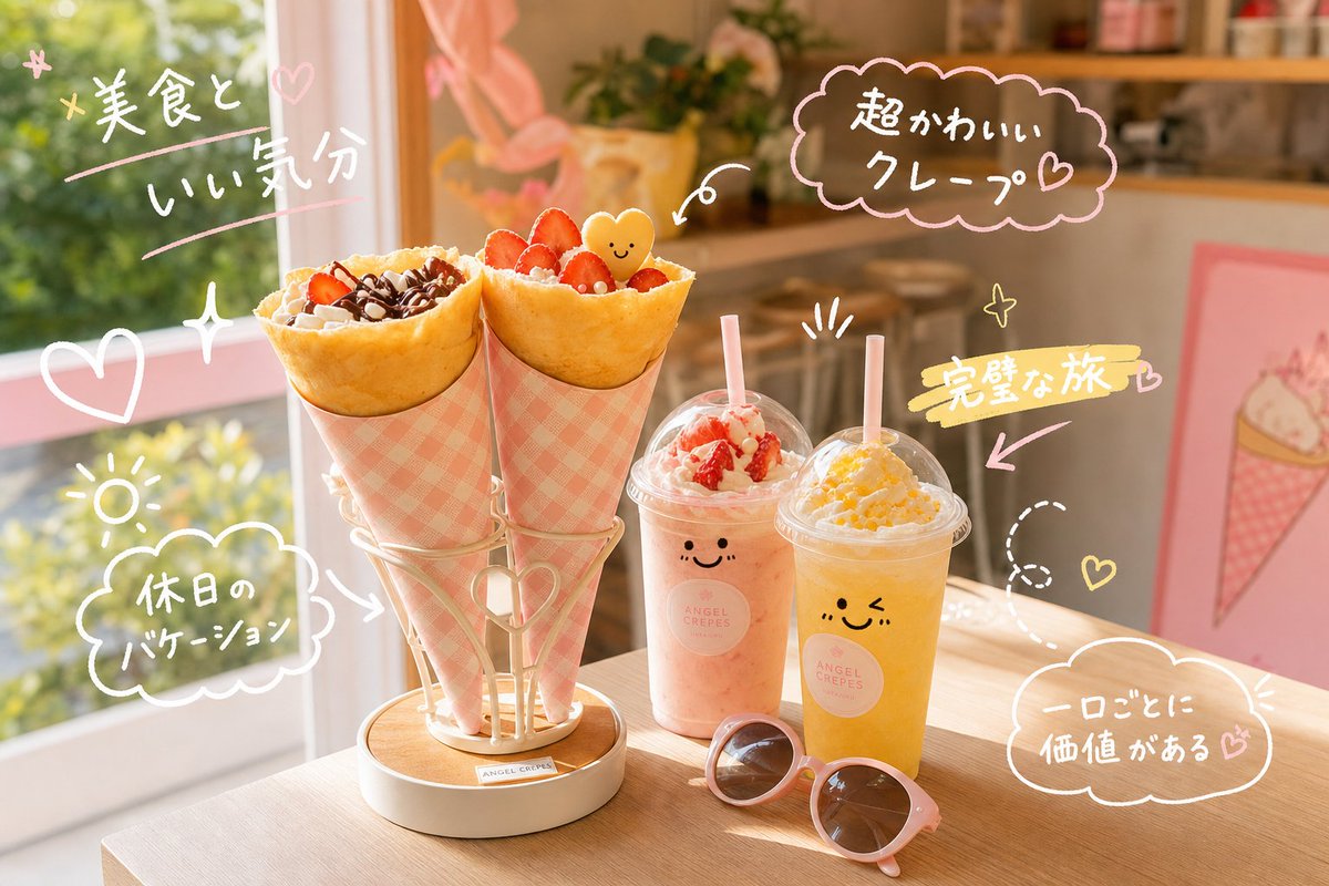 AI Prompt for Kawaii Crepe Cafe Social Media Advertising