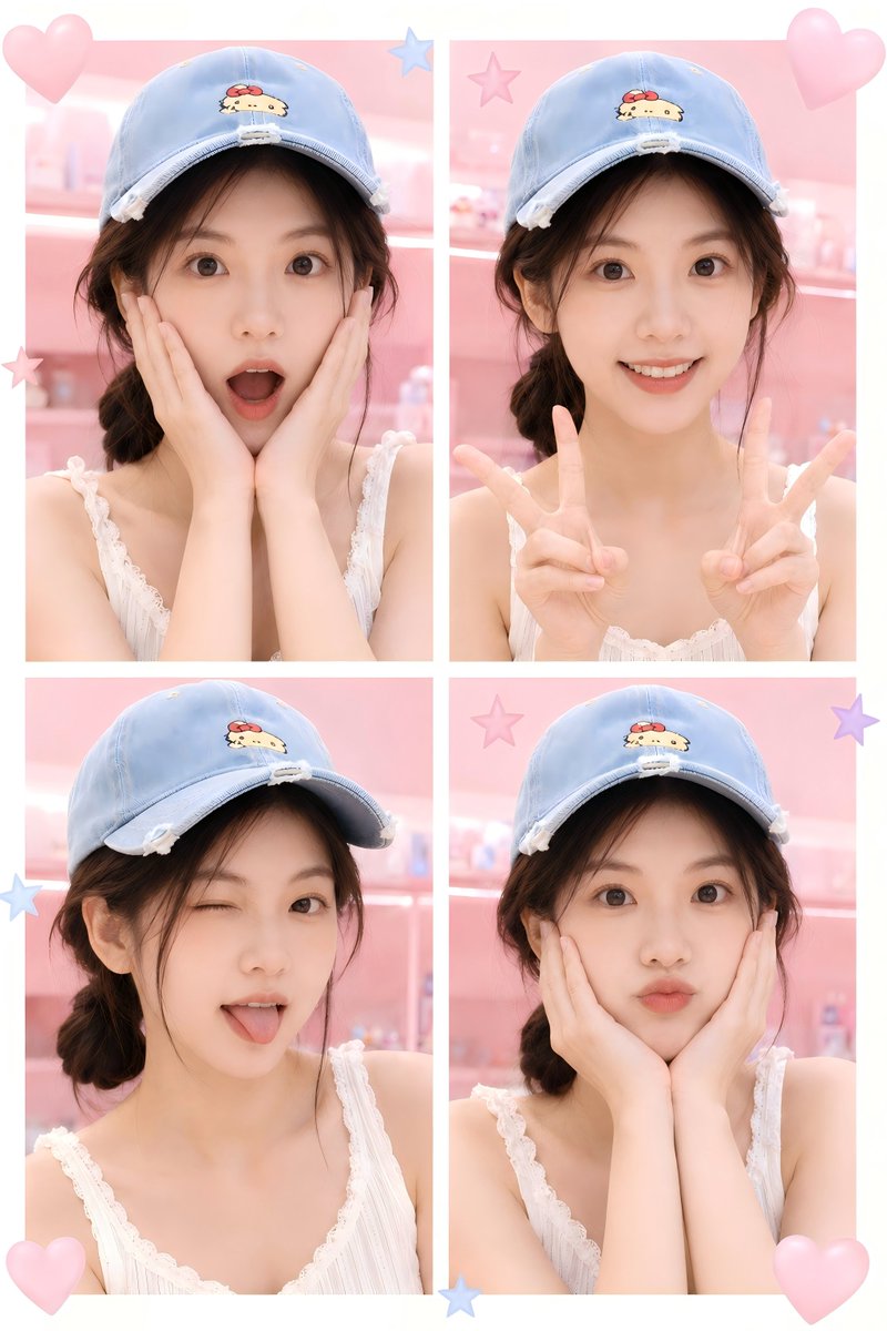 AI Prompt for Kawaii Selfie Collage Generation