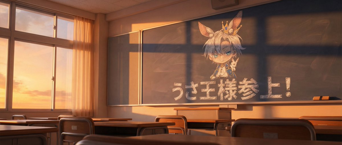 AI Prompt for King Rabbit Chalkboard Artwork at Sunset