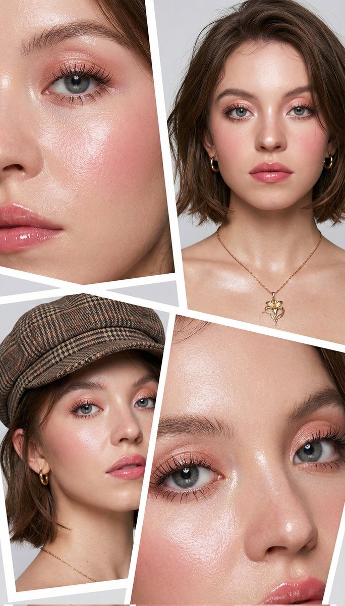 AI Prompt for Korean Beauty Editorial Collage with Glass Skin