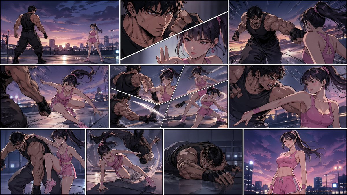 AI Prompt for Korean Manhwa Fighting Scene Storyboard