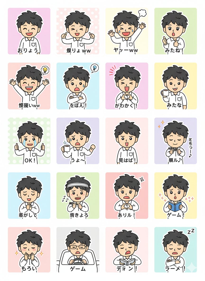 AI Prompt for LINE Sticker Character Icon Generation